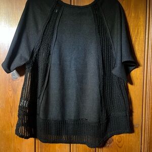 ANDREE BY UNIT Black Open-Knit Women's Sweater